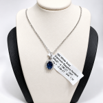 18K White Gold 0.105Ct Diamond + 0.89Ct Sapphire Necklace