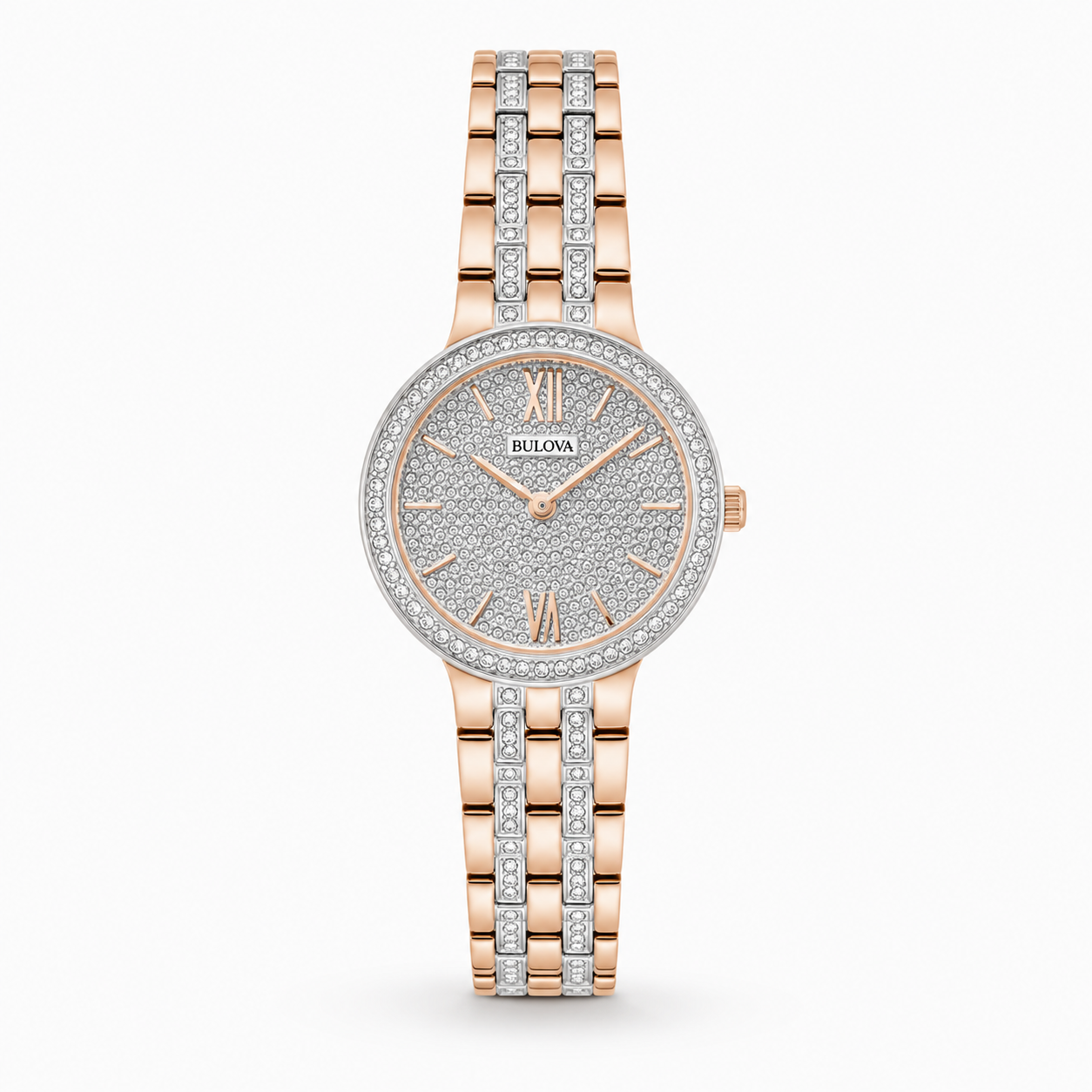 Bulova Phantom Rose Gold Tone Crystal Dial Women's Watch