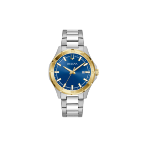 Bulova Watches Corporate Collection Men's Two-tone Bracelet Watch with Blue dial
