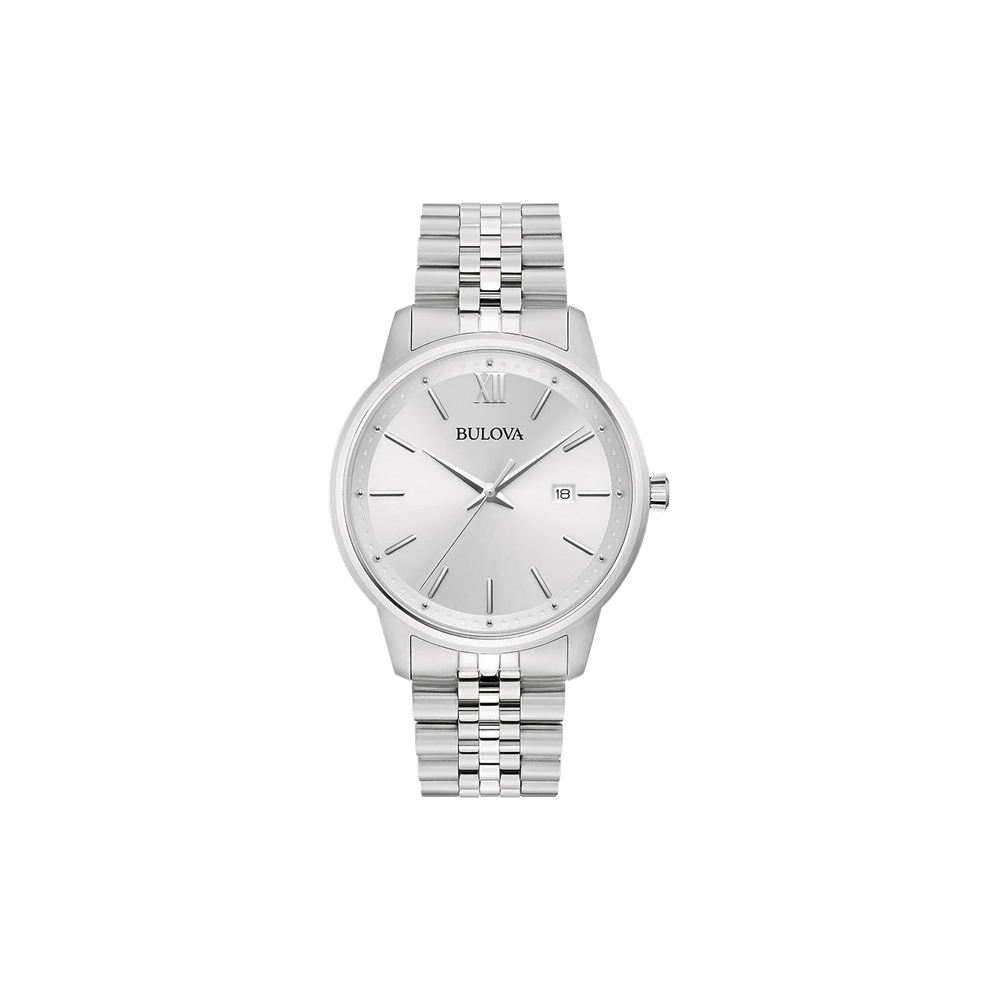 Bulova Watches Corporate Exclusive Classic Men’s Watch, Silvertone with Silver White Dial