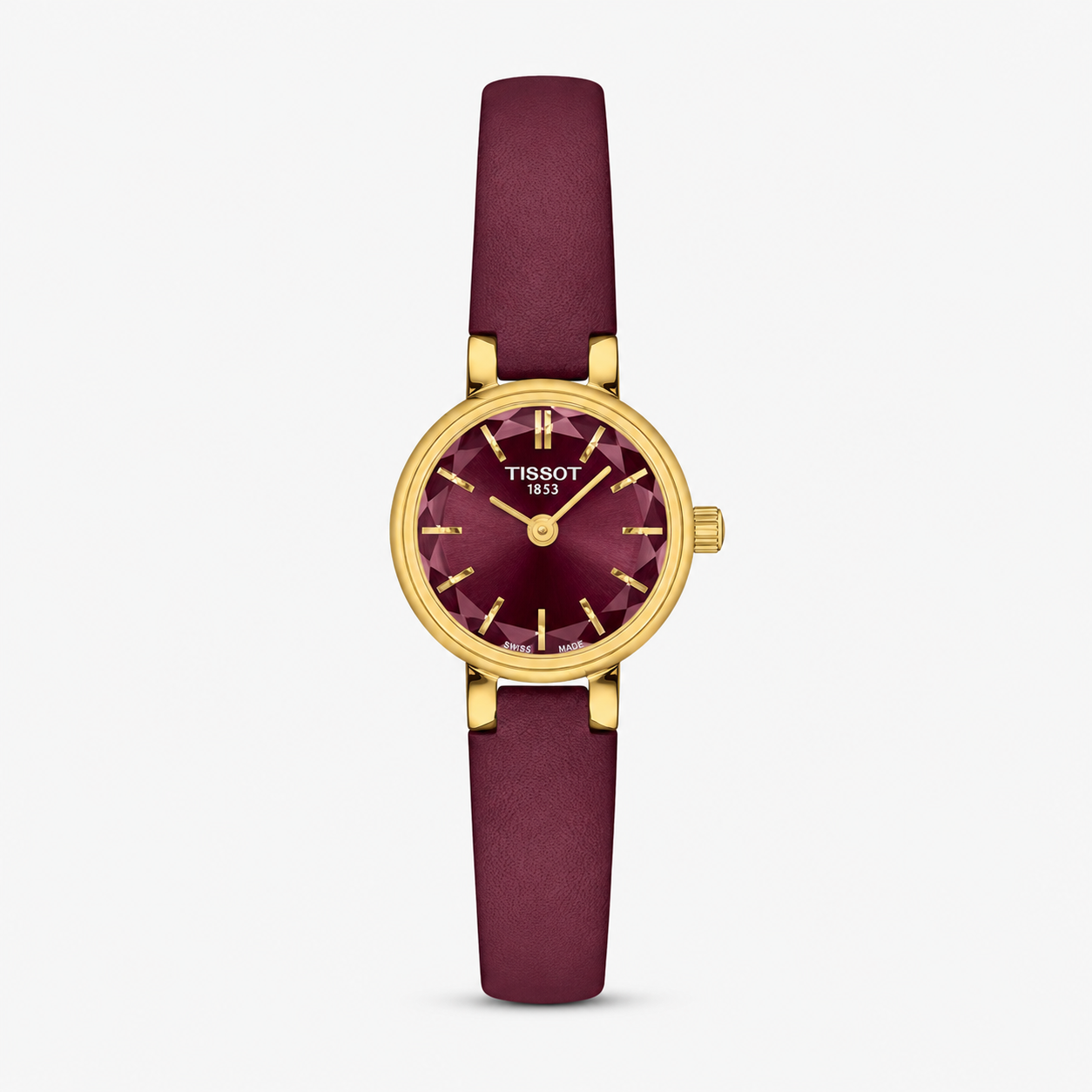 LOVELY LDS SS YL BURGUNDY DIAL ST IND