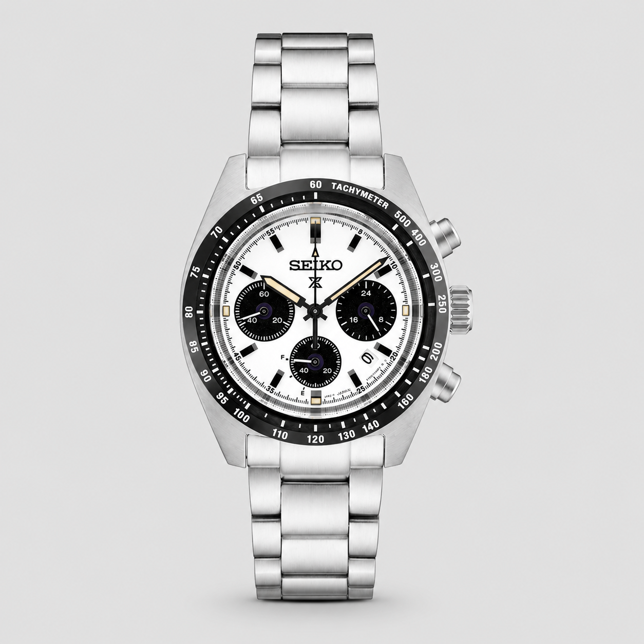 Prospex Speedtimer SS Solar Chronograph White Dial