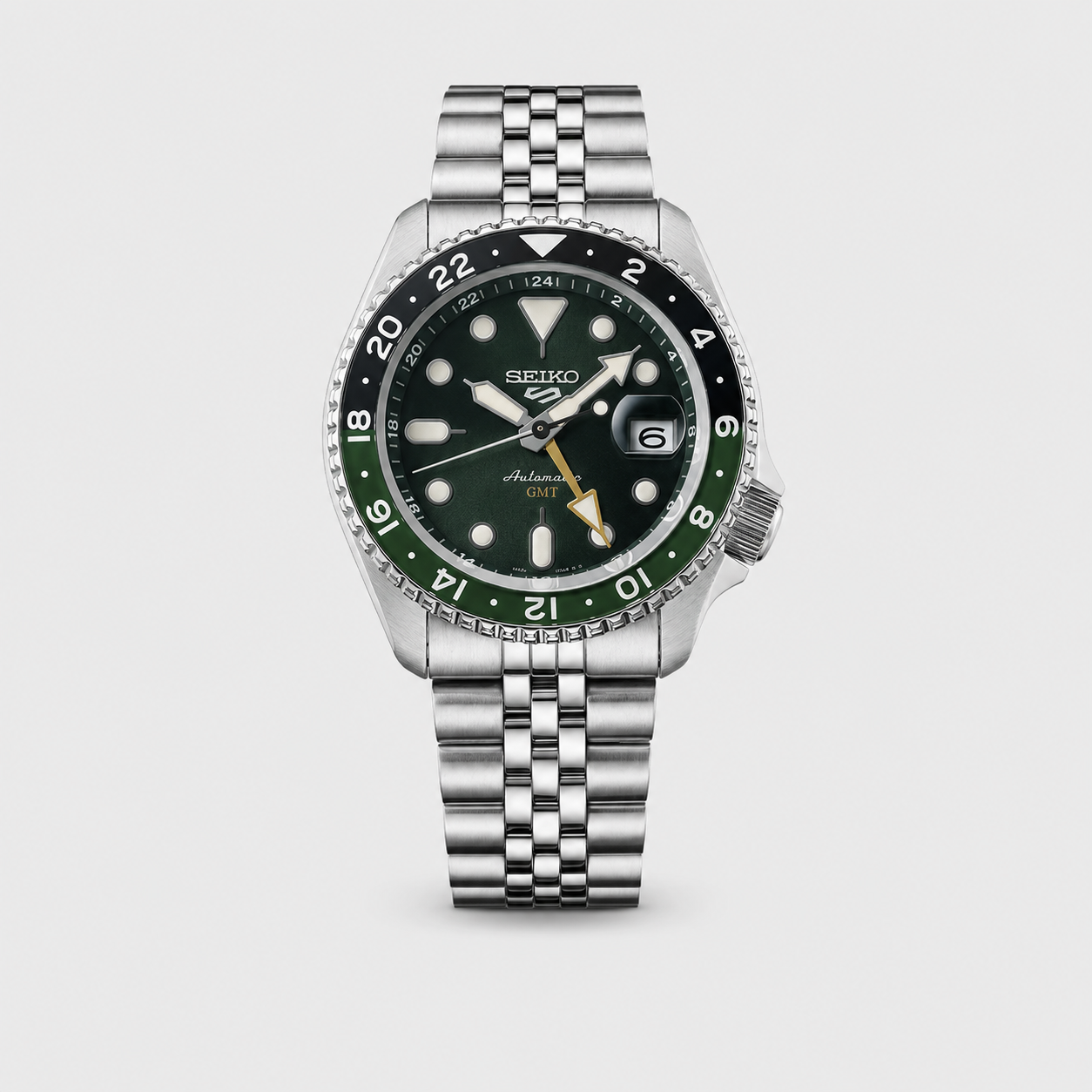 Seiko 5 Sports SS Automatic GMT Green Dial