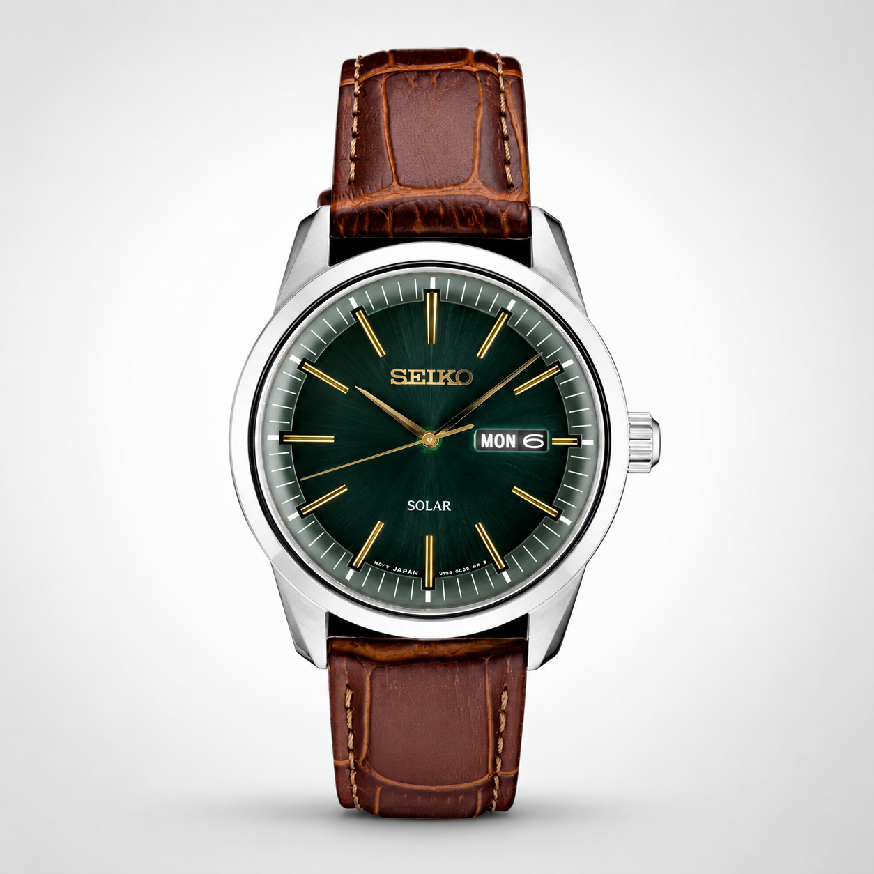 Seiko Essentials SS Solar Green Dial