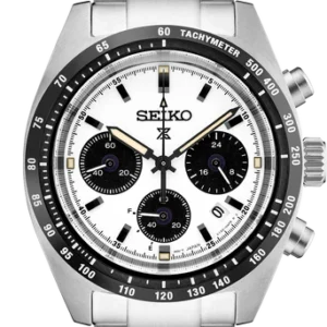 Prospex Speedtimer SS Solar Chronograph White Dial
