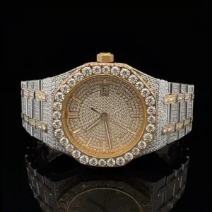 CONCORDE STEEL TWO TONE GOLD MOISSANITE WATCH ICED OUT