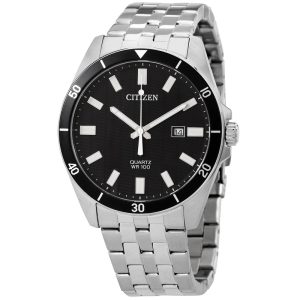 Citizen Quartz Black Dial Stainless Steel Men's Watch