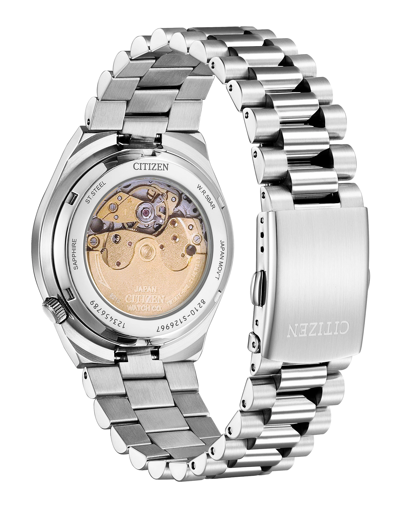 MEN AUTO WR50 SS BRAC WHITE